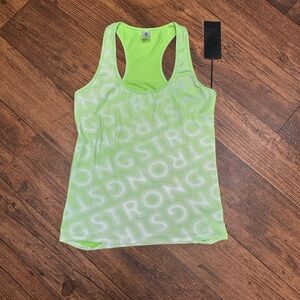 Strong Nation Reflective Neon Green Racerback Tank Top
